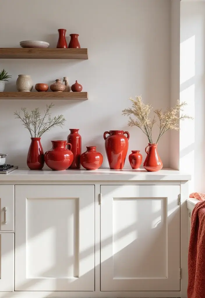 29 Red Ceramic Vase Decor Ideas That Make Bold Statements 42 29 Red Ceramic Vase Decor Ideas That Make Bold Statements - 28. Transformative Color Accents