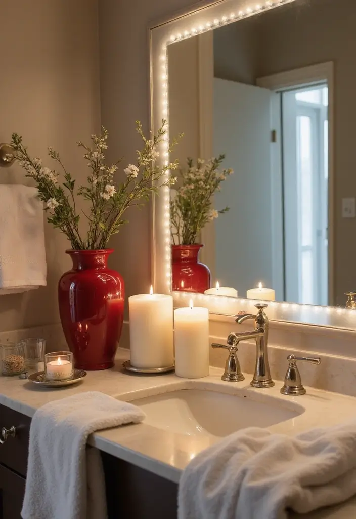 29 Red Ceramic Vase Decor Ideas That Make Bold Statements 5 29 Red Ceramic Vase Decor Ideas That Make Bold Statements - 5. Artistic Bathroom Accent