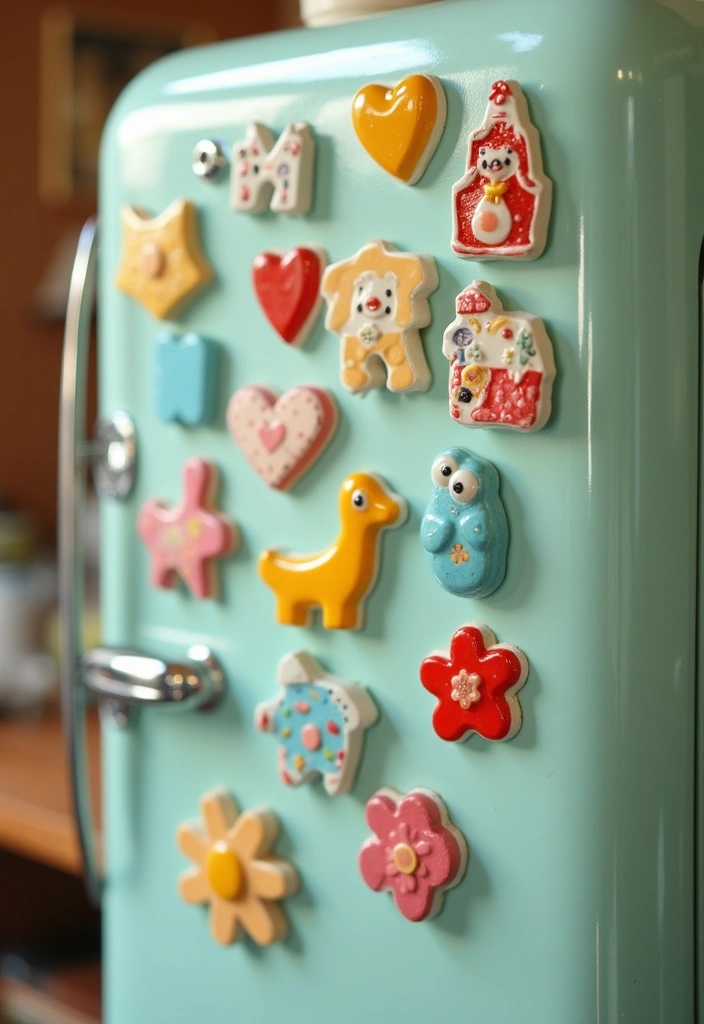 29 Vintage Ceramic Kitchen Decor Ideas With Nostalgic Charm 42 29 Vintage Ceramic Kitchen Decor Ideas With Nostalgic Charm - 12. Retro Refrigerator Magnets
