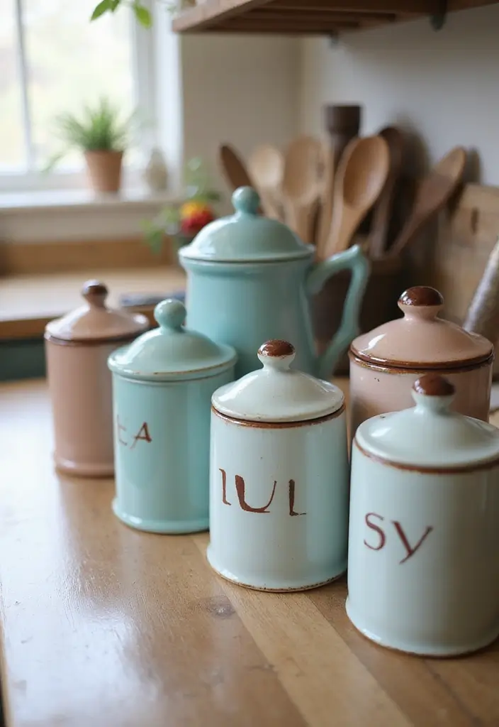 29 Vintage Ceramic Kitchen Decor Ideas With Nostalgic Charm 56 29 Vintage Ceramic Kitchen Decor Ideas With Nostalgic Charm - 16. Elegant Ceramic Canisters