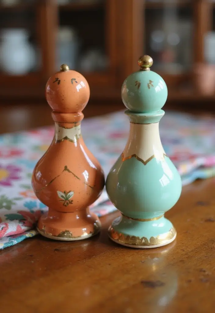 29 Vintage Ceramic Kitchen Decor Ideas With Nostalgic Charm 33 29 Vintage Ceramic Kitchen Decor Ideas With Nostalgic Charm - 9. Retro Salt and Pepper Shakers