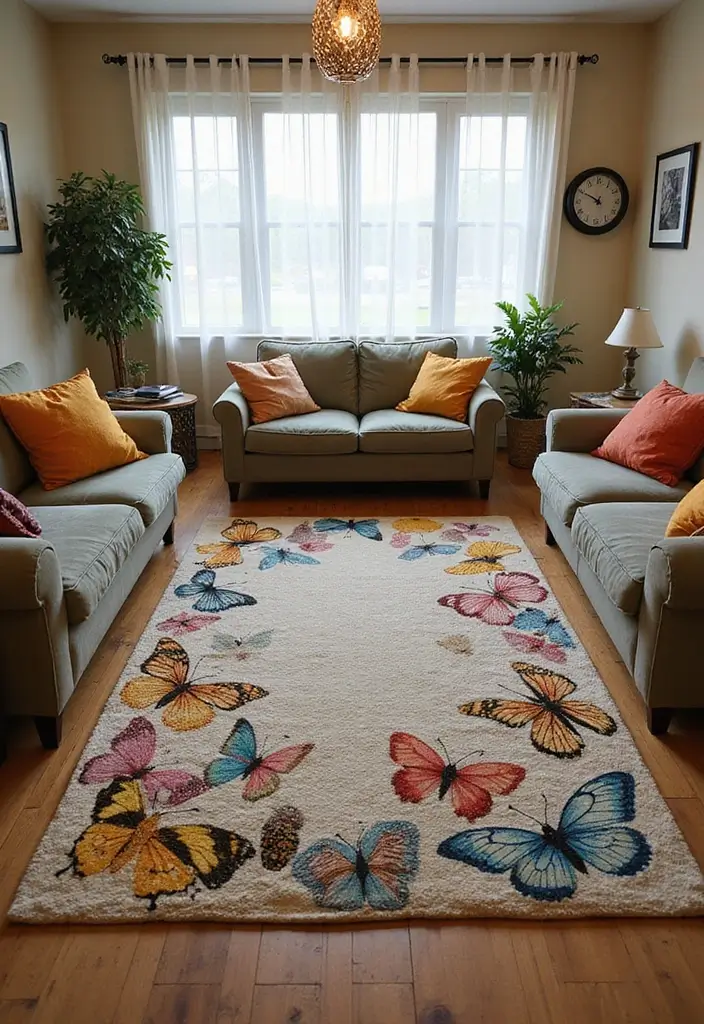 30+ Ceramic Butterfly Decor Ideas For Whimsical Charm 35 30+ Ceramic Butterfly Decor Ideas For Whimsical Charm - 13. Butterfly-Themed Rugs