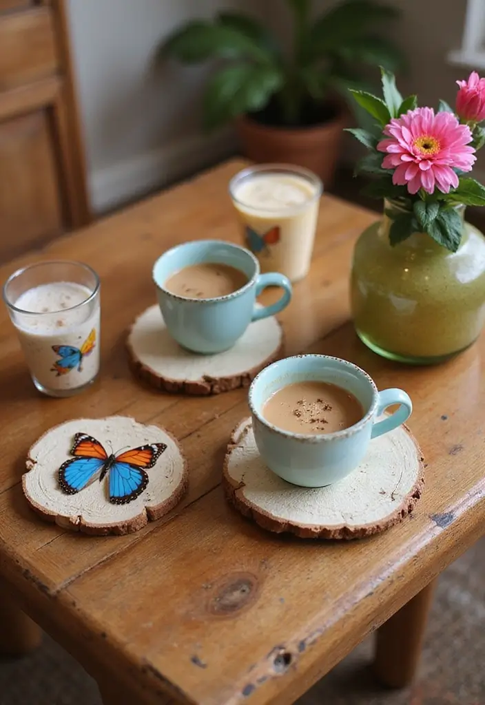 30+ Ceramic Butterfly Decor Ideas For Whimsical Charm 39 30+ Ceramic Butterfly Decor Ideas For Whimsical Charm - 17. Butterfly-Themed Coasters