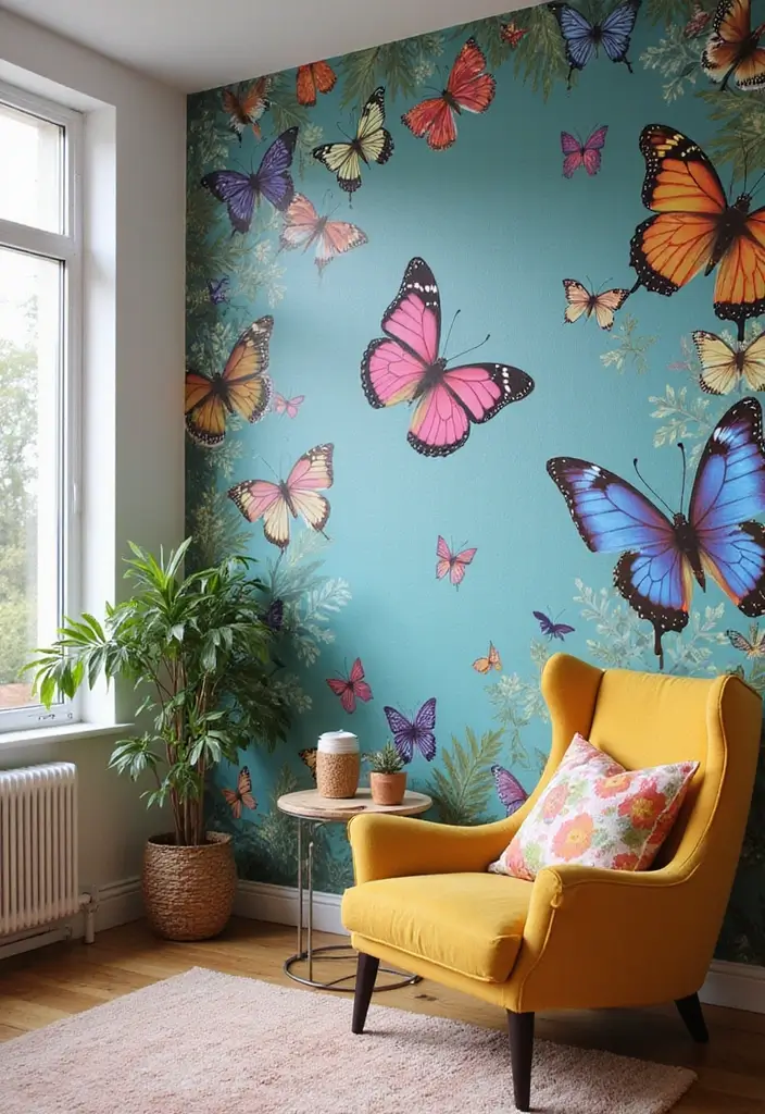 30+ Ceramic Butterfly Decor Ideas For Whimsical Charm 42 30+ Ceramic Butterfly Decor Ideas For Whimsical Charm - 20. Butterfly-Themed Accent Walls