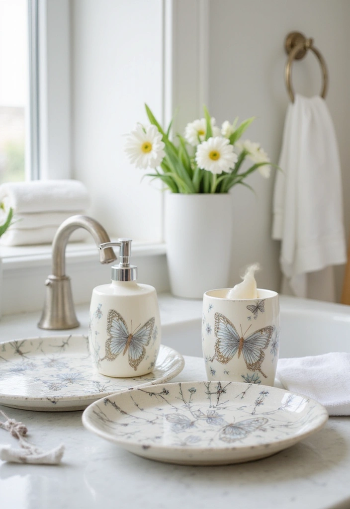 30+ Ceramic Butterfly Decor Ideas For Whimsical Charm 43 30+ Ceramic Butterfly Decor Ideas For Whimsical Charm - 21. Butterfly-Themed Bath Accessories