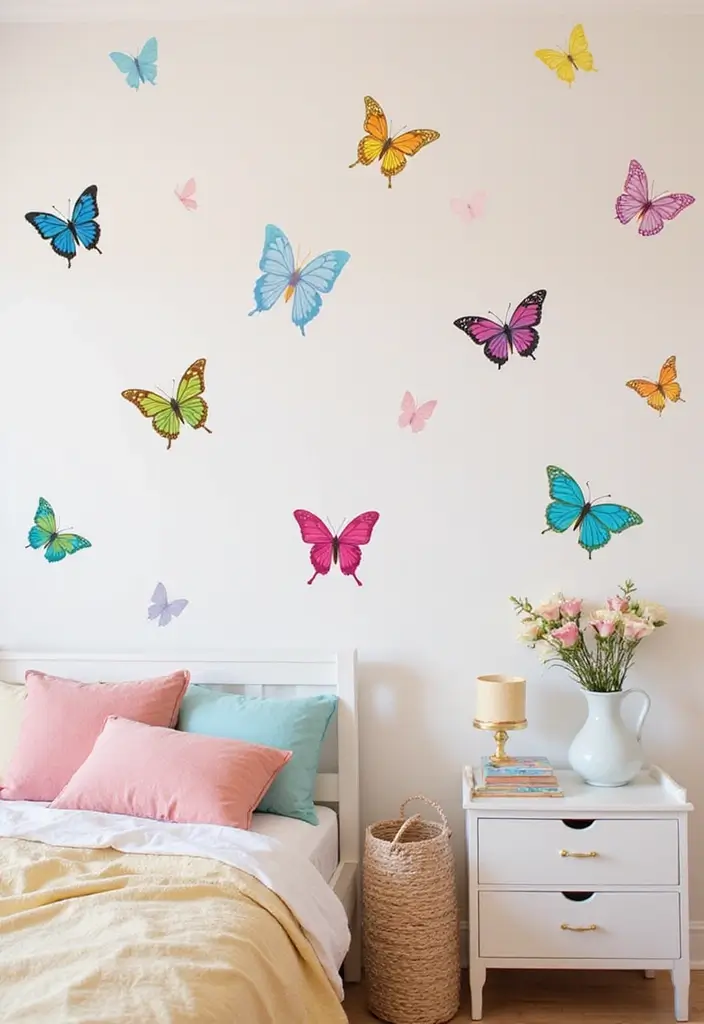 30+ Ceramic Butterfly Decor Ideas For Whimsical Charm 16 30+ Ceramic Butterfly Decor Ideas For Whimsical Charm - 6. Whimsical Butterfly Wall Decals