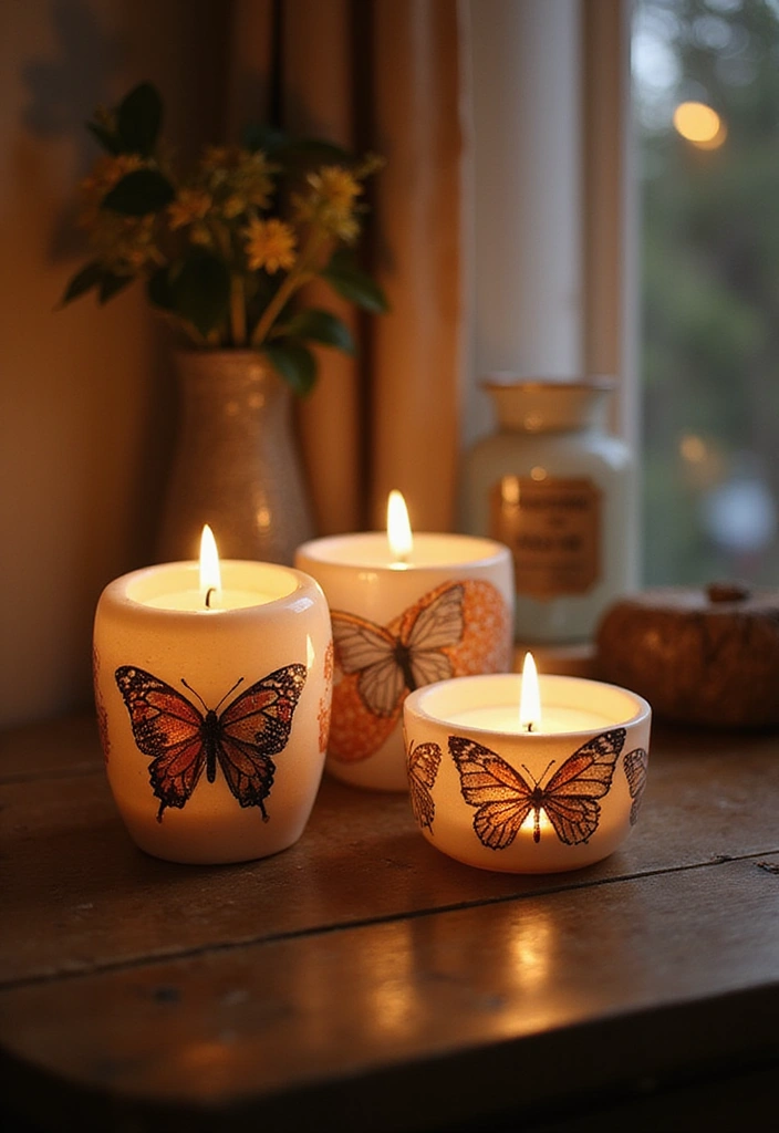30+ Ceramic Butterfly Decor Ideas For Whimsical Charm 19 30+ Ceramic Butterfly Decor Ideas For Whimsical Charm - 7. Butterfly-Themed Candle Holders