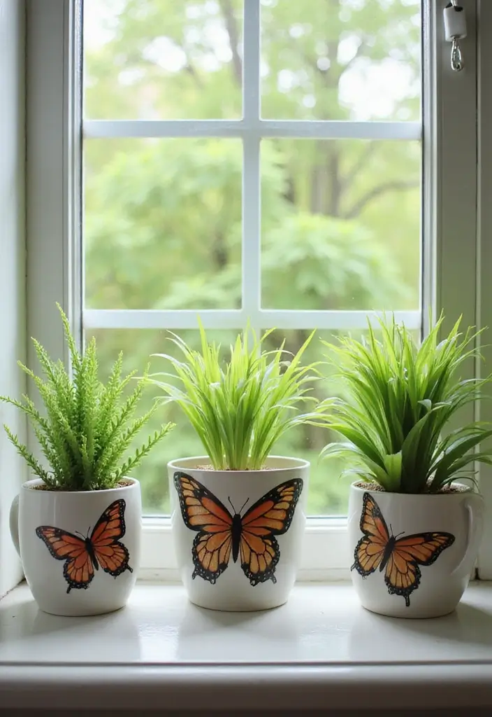 30+ Ceramic Butterfly Decor Ideas For Whimsical Charm 26 30+ Ceramic Butterfly Decor Ideas For Whimsical Charm - 8. Butterfly Planters for Indoor Plants