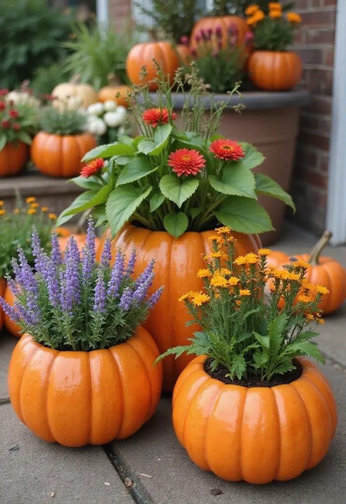 30 Ceramic Pumpkin Decor Ideas For Cozy Seasonal Styling 85 30 Ceramic Pumpkin Decor Ideas For Cozy Seasonal Styling - 13. Pumpkin Planters