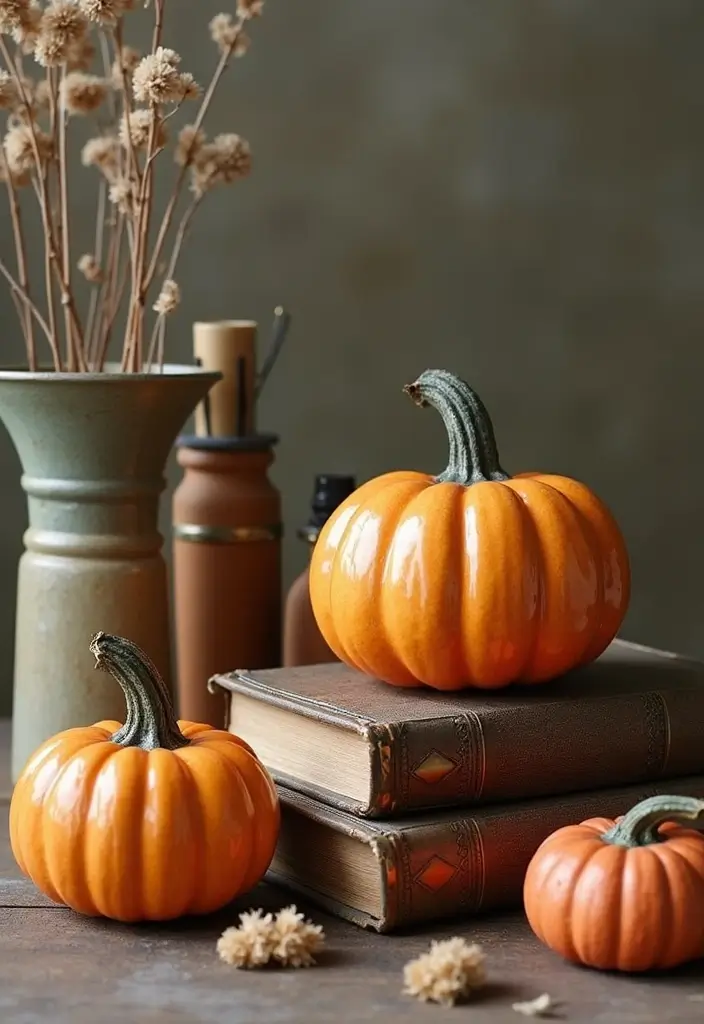 30 Ceramic Pumpkin Decor Ideas For Cozy Seasonal Styling 92 30 Ceramic Pumpkin Decor Ideas For Cozy Seasonal Styling - 14. Vintage-Inspired Pumpkins