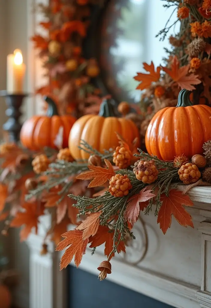 30 Ceramic Pumpkin Decor Ideas For Cozy Seasonal Styling 104 30 Ceramic Pumpkin Decor Ideas For Cozy Seasonal Styling - 16. Seasonal Pumpkin Garlands