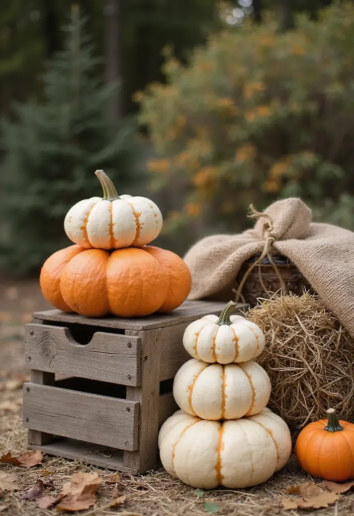 30 Ceramic Pumpkin Decor Ideas For Cozy Seasonal Styling 118 30 Ceramic Pumpkin Decor Ideas For Cozy Seasonal Styling - 18. Farmhouse-Style Pumpkin Stacks