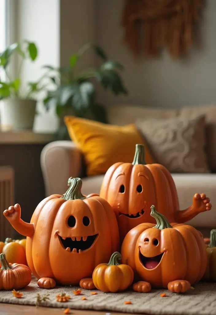 30 Ceramic Pumpkin Decor Ideas For Cozy Seasonal Styling 125 30 Ceramic Pumpkin Decor Ideas For Cozy Seasonal Styling - 19. Whimsical Pumpkin Characters