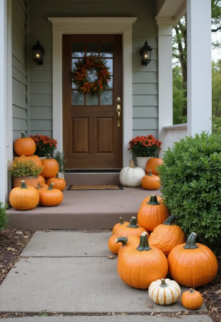 30 Ceramic Pumpkin Decor Ideas For Cozy Seasonal Styling 146 30 Ceramic Pumpkin Decor Ideas For Cozy Seasonal Styling - 22. Outdoor Pumpkin Displays
