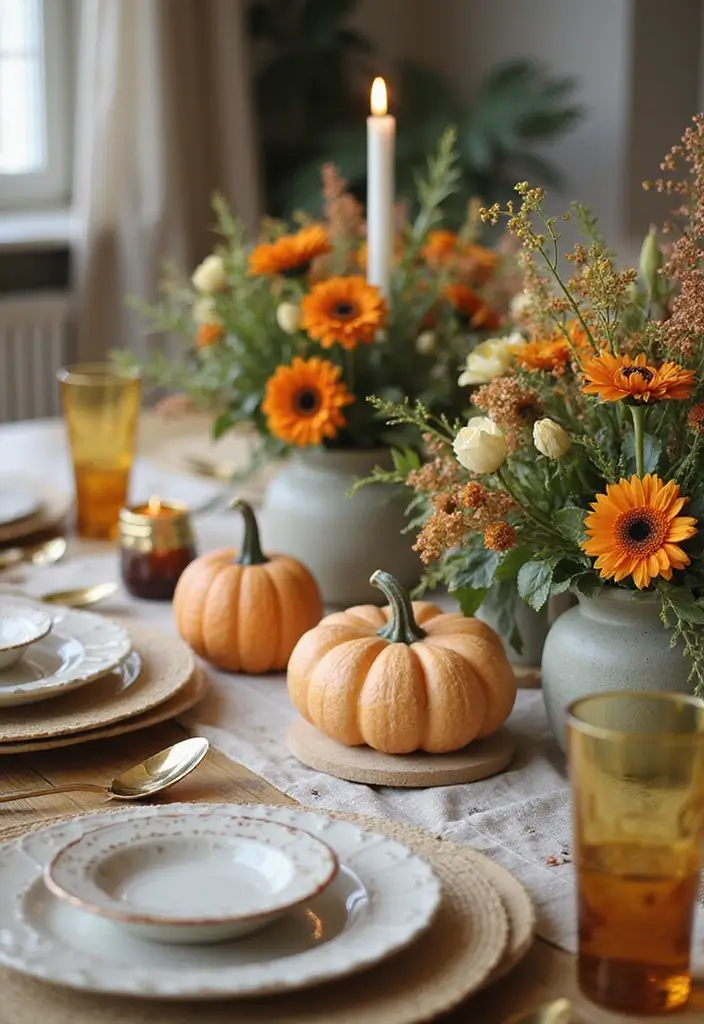 30 Ceramic Pumpkin Decor Ideas For Cozy Seasonal Styling 153 30 Ceramic Pumpkin Decor Ideas For Cozy Seasonal Styling - 23. Seasonal Table Accents