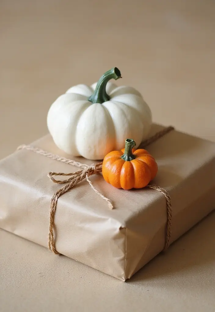 30 Ceramic Pumpkin Decor Ideas For Cozy Seasonal Styling 188 30 Ceramic Pumpkin Decor Ideas For Cozy Seasonal Styling - 28. Pumpkin-Themed Gift Wrap