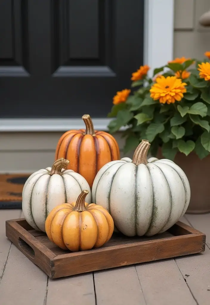 30 Ceramic Pumpkin Decor Ideas For Cozy Seasonal Styling 29 30 Ceramic Pumpkin Decor Ideas For Cozy Seasonal Styling - 5. Pumpkin Trio Displays