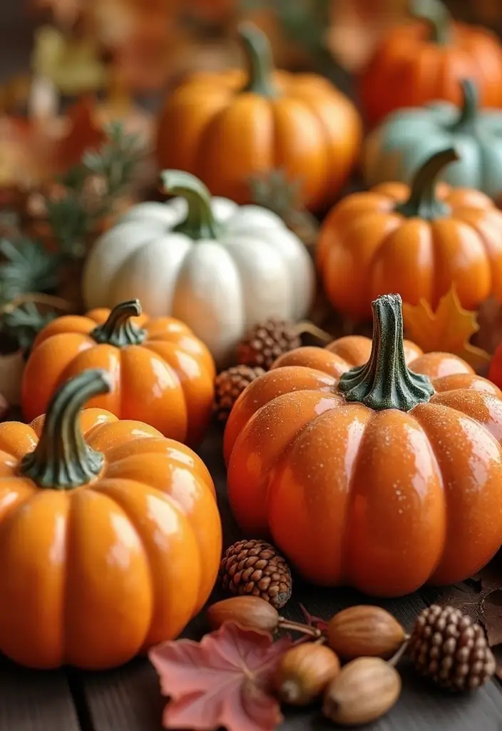 30 Ceramic Pumpkin Decor Ideas For Cozy Seasonal Styling 50 30 Ceramic Pumpkin Decor Ideas For Cozy Seasonal Styling - 8. Colorful Pumpkin Arrangements