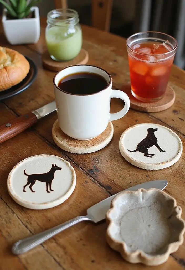 30+ Charming Vintage Ceramic Dog Decor Ideas 32 30+ Charming Vintage Ceramic Dog Decor Ideas - 12. Adorable Dog-Themed Coasters