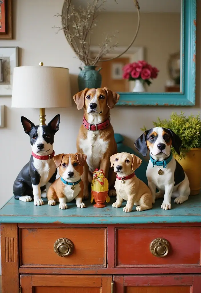 30+ Charming Vintage Ceramic Dog Decor Ideas 52 30+ Charming Vintage Ceramic Dog Decor Ideas - 18. Playful Dog Sculptures