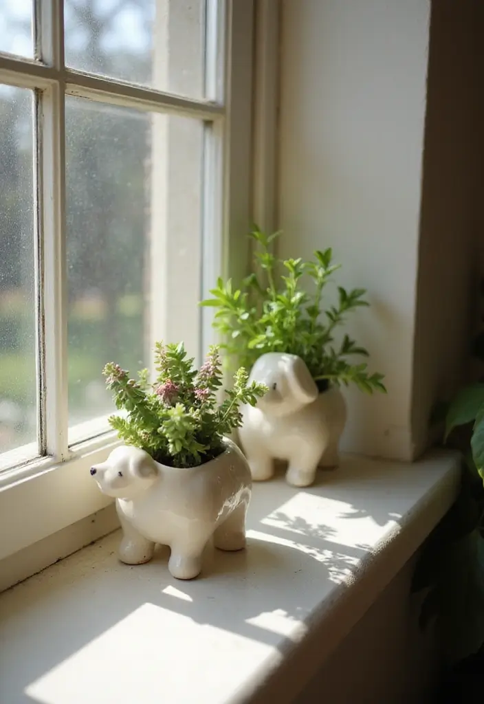 30+ Charming Vintage Ceramic Dog Decor Ideas 8 30+ Charming Vintage Ceramic Dog Decor Ideas - 2. Whimsical Poodle Planters