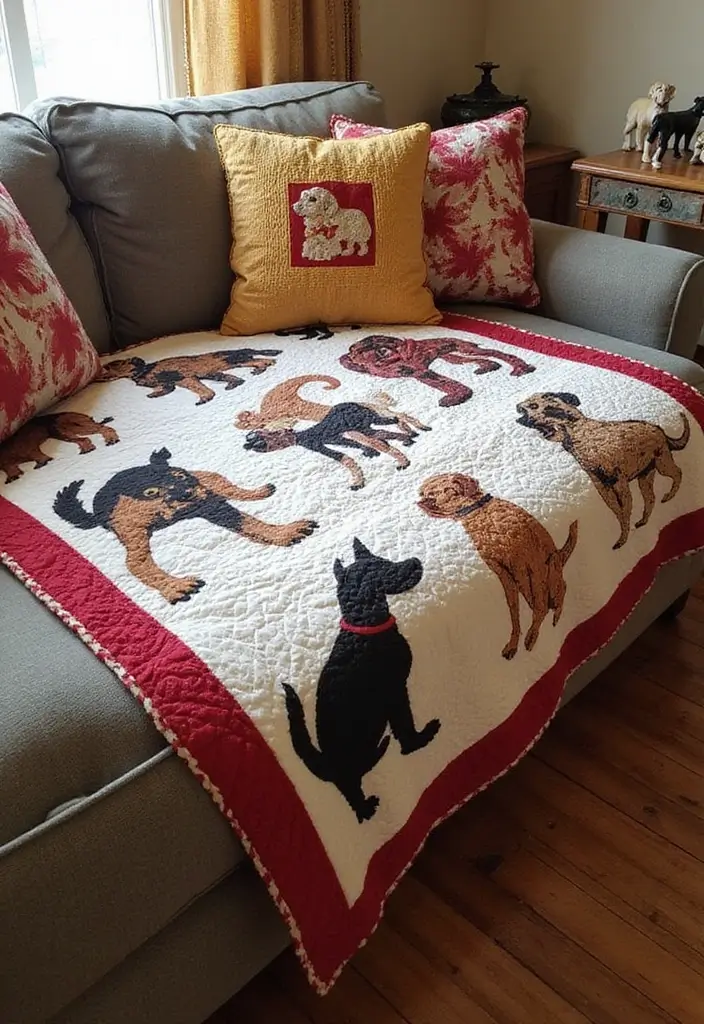 30+ Charming Vintage Ceramic Dog Decor Ideas 58 30+ Charming Vintage Ceramic Dog Decor Ideas - 20. Vintage Dog Quilts
