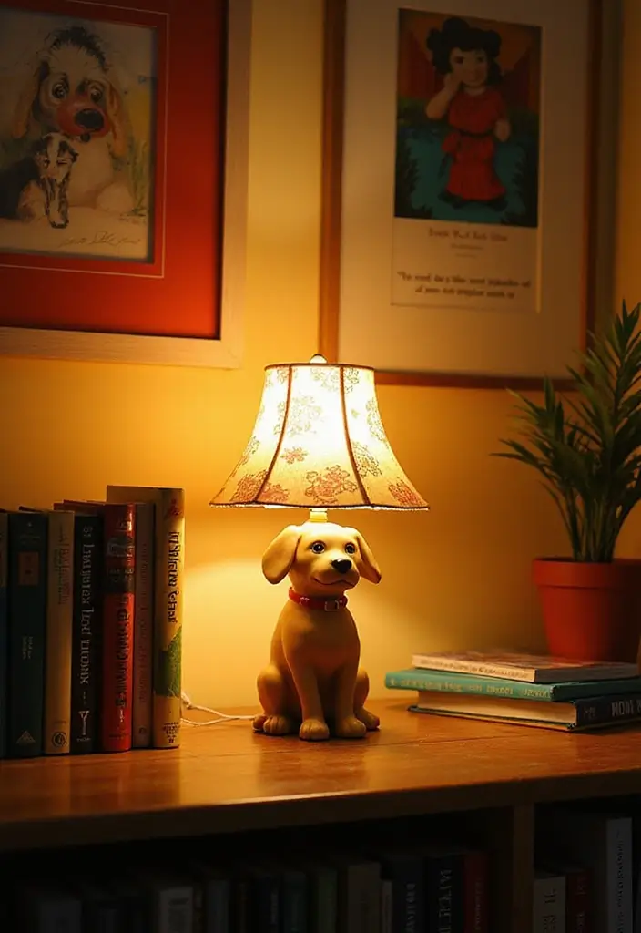 30+ Charming Vintage Ceramic Dog Decor Ideas 59 30+ Charming Vintage Ceramic Dog Decor Ideas - 21. Retro Dog-Themed Table Lamps
