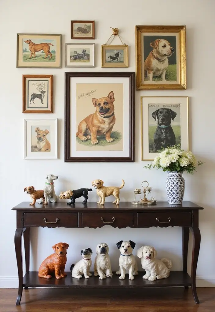 30+ Charming Vintage Ceramic Dog Decor Ideas 14 30+ Charming Vintage Ceramic Dog Decor Ideas - 6. Vintage Dog-Themed Wall Art