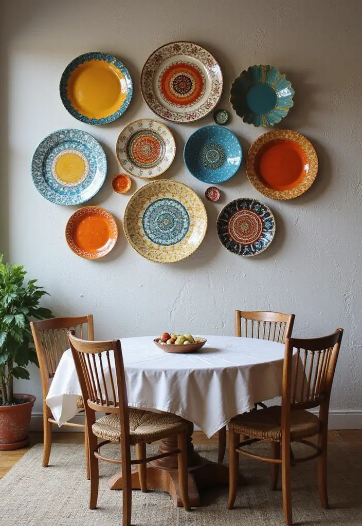 30 Home Decor Ideas With Ceramic Plates That Elevate Your Dining Space 1 30 Home Decor Ideas With Ceramic Plates That Elevate Your Dining Space - 1. Statement Wall Art with Plates