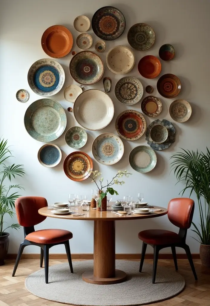 30 Home Decor Ideas With Ceramic Plates That Elevate Your Dining Space 15 30 Home Decor Ideas With Ceramic Plates That Elevate Your Dining Space - 11. Custom Plate Art Installation