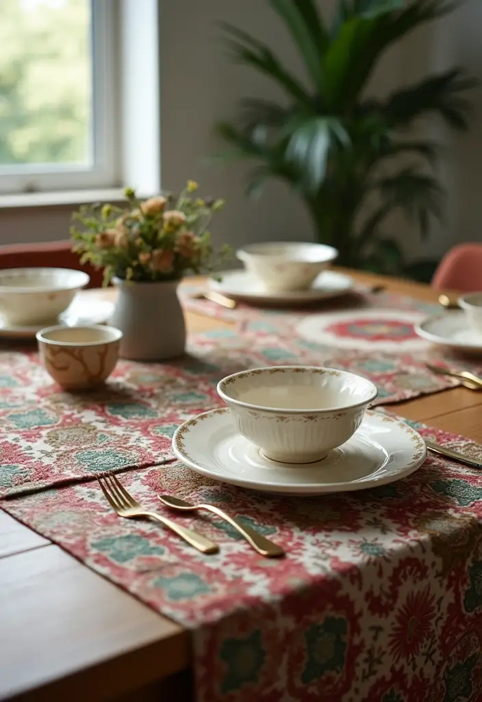 30 Home Decor Ideas With Ceramic Plates That Elevate Your Dining Space 16 30 Home Decor Ideas With Ceramic Plates That Elevate Your Dining Space - 12. Add a Table Runner with Plates