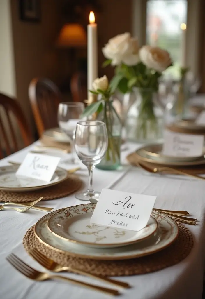 30 Home Decor Ideas With Ceramic Plates That Elevate Your Dining Space 18 30 Home Decor Ideas With Ceramic Plates That Elevate Your Dining Space - 14. Plate-Style Name Cards for Guests