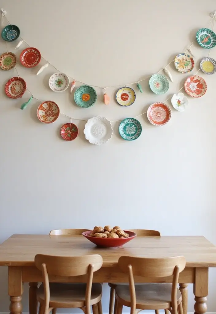 30 Home Decor Ideas With Ceramic Plates That Elevate Your Dining Space 31 30 Home Decor Ideas With Ceramic Plates That Elevate Your Dining Space - 17. Plate Banners for Special Occasions