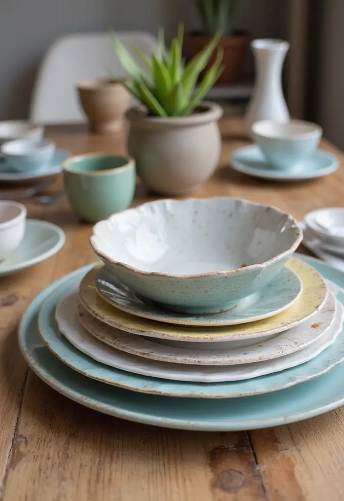 30 Home Decor Ideas With Ceramic Plates That Elevate Your Dining Space 3 30 Home Decor Ideas With Ceramic Plates That Elevate Your Dining Space - 3. Playful Plate Stacking
