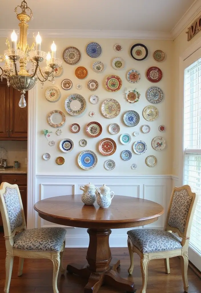30 Home Decor Ideas With Ceramic Plates That Elevate Your Dining Space 6 30 Home Decor Ideas With Ceramic Plates That Elevate Your Dining Space - 6. Plate Wall Borders