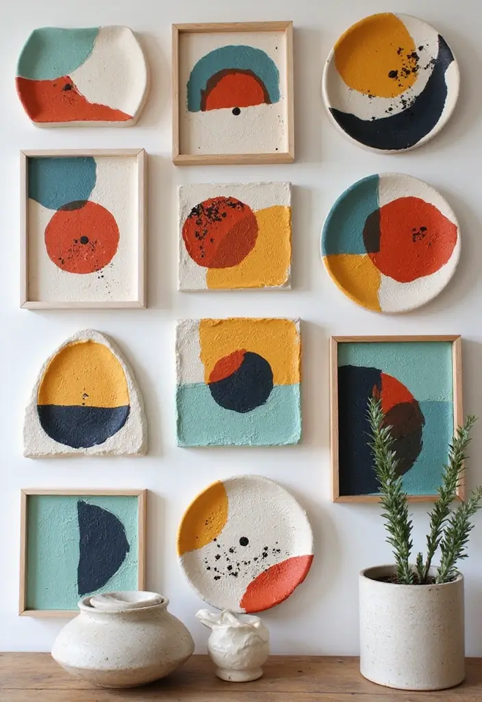 30+ MCM Ceramic Decor Inspirations For Retro Homes 1 30+ MCM Ceramic Decor Inspirations For Retro Homes - 1. Bold Abstract Wall Art