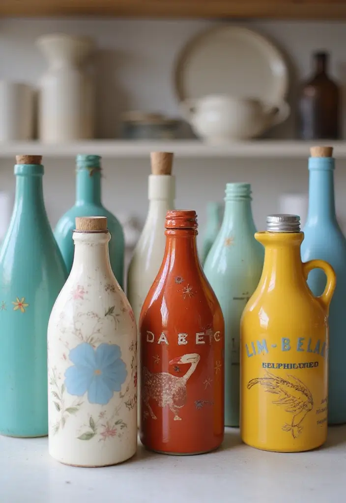 30+ MCM Ceramic Decor Inspirations For Retro Homes 63 30+ MCM Ceramic Decor Inspirations For Retro Homes - 29. Retro-Inspired Bottles