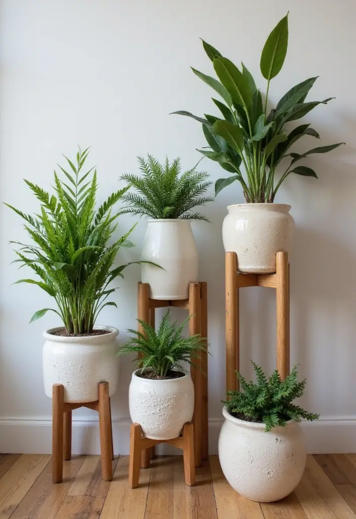 30+ MCM Ceramic Decor Inspirations For Retro Homes 15 30+ MCM Ceramic Decor Inspirations For Retro Homes - 9. Retro Planter Stands