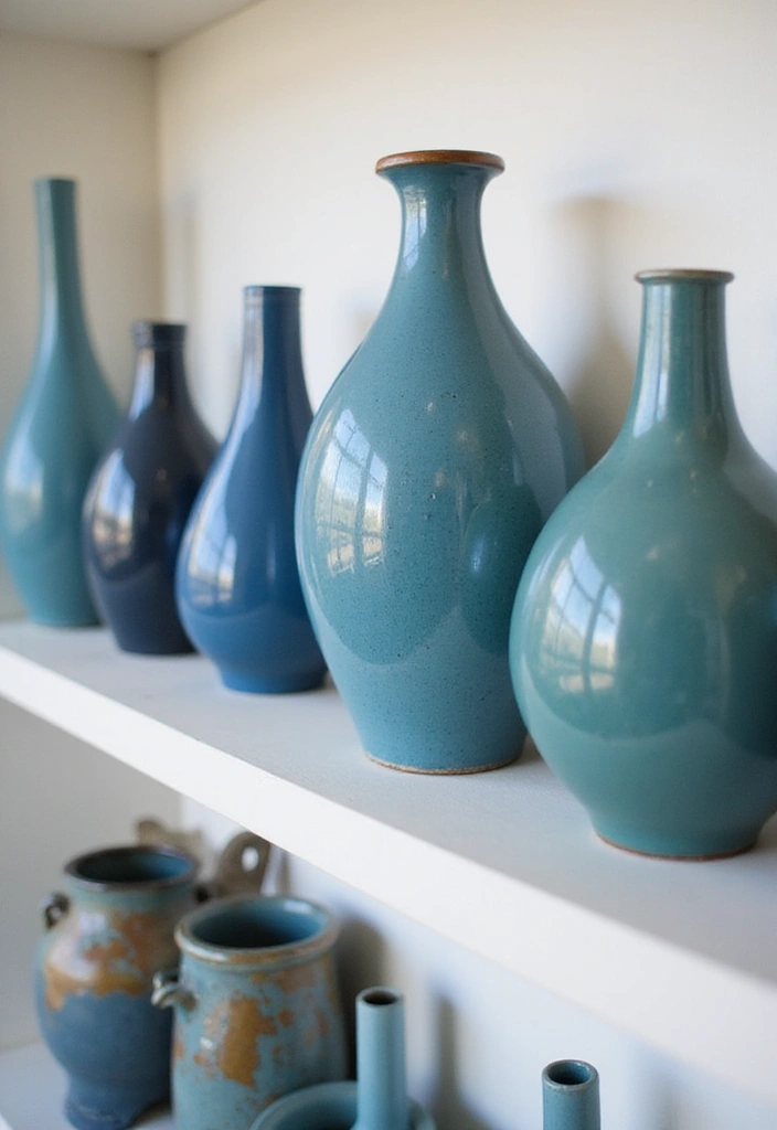 30+ Stunning Blue Ceramic Vase Decor Ideas For Any Room - 11. Monochromatic Magic