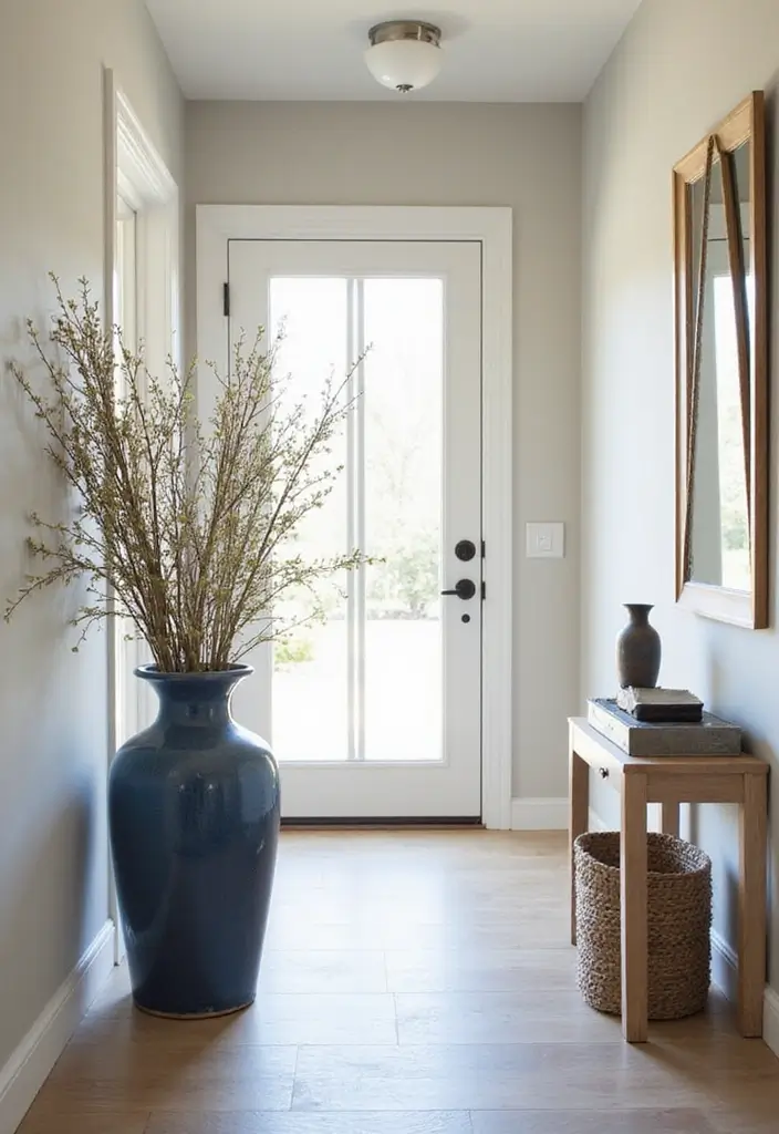 30+ Stunning Blue Ceramic Vase Decor Ideas For Any Room - 13. Entryway Welcome