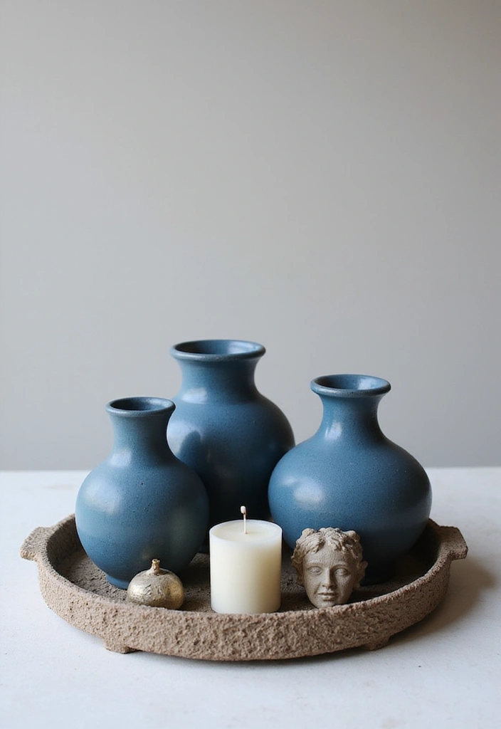 30+ Stunning Blue Ceramic Vase Decor Ideas For Any Room - 15. Artistic Display