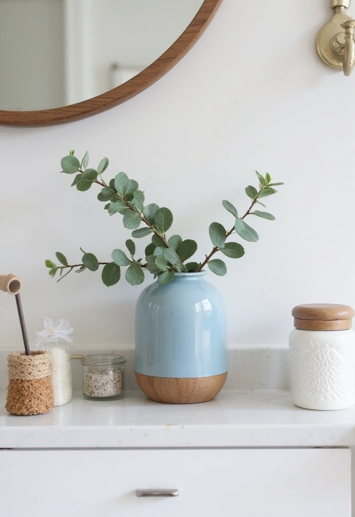30+ Stunning Blue Ceramic Vase Decor Ideas For Any Room - 4. Bathroom Serenity
