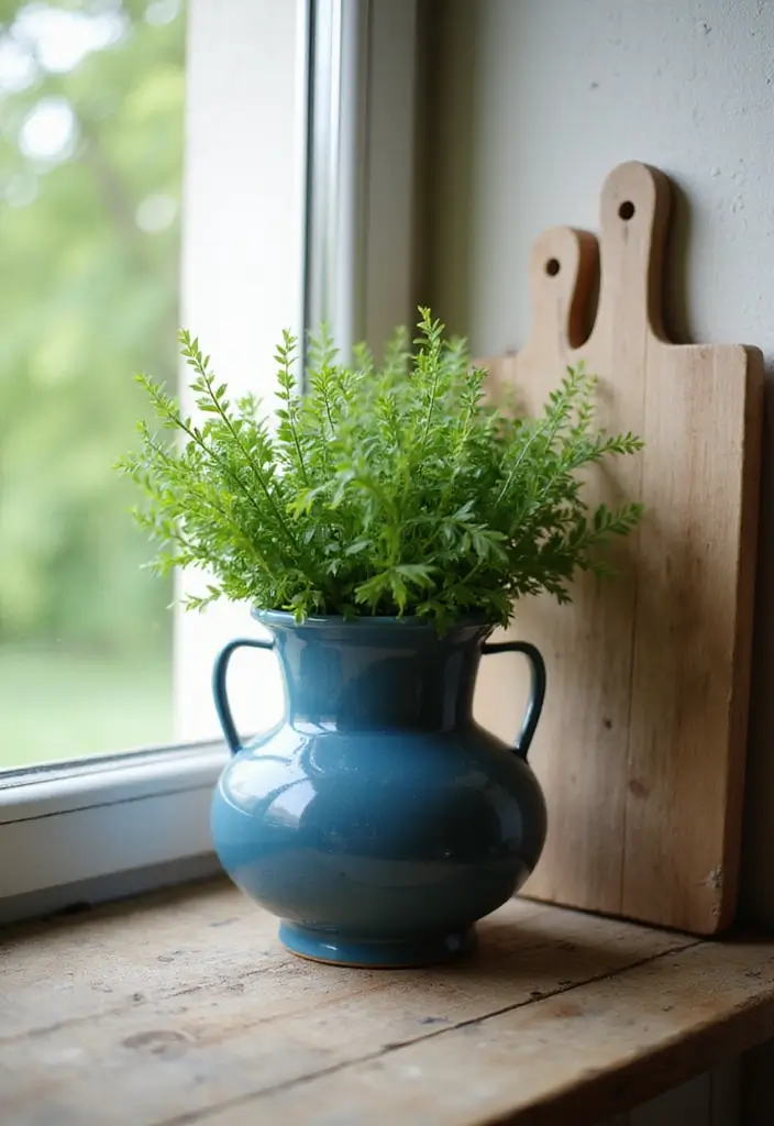 30+ Stunning Blue Ceramic Vase Decor Ideas For Any Room - 5. Lively Kitchen Decor