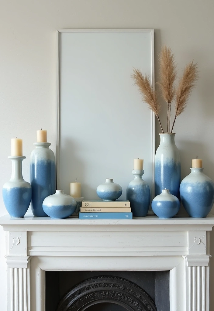30+ Stunning Blue Ceramic Vase Decor Ideas For Any Room - 7. Blue and White Combo