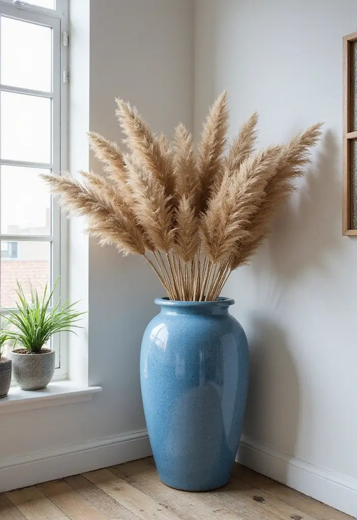 30+ Stunning Blue Ceramic Vase Decor Ideas For Any Room - 9. Bold Statement Pieces