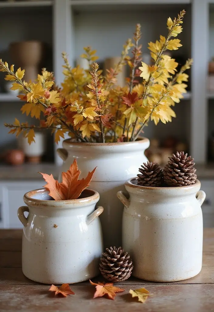 30+ Vintage Ceramic Crock Decor Ideas Worth Collecting 35 30+ Vintage Ceramic Crock Decor Ideas Worth Collecting - 13. Seasonal Decor