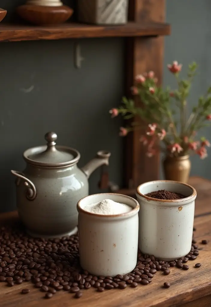 30+ Vintage Ceramic Crock Decor Ideas Worth Collecting 47 30+ Vintage Ceramic Crock Decor Ideas Worth Collecting - 19. Vintage-inspired Coffee Bar