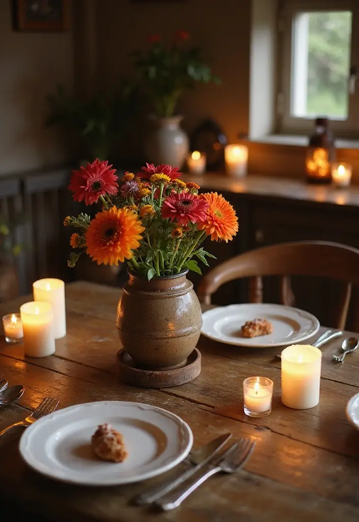 30+ Vintage Ceramic Crock Decor Ideas Worth Collecting 8 30+ Vintage Ceramic Crock Decor Ideas Worth Collecting - 2. Rustic Centerpiece