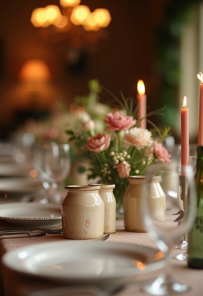 30+ Vintage Ceramic Crock Decor Ideas Worth Collecting 56 30+ Vintage Ceramic Crock Decor Ideas Worth Collecting - 22. Vintage-inspired Table Numbers