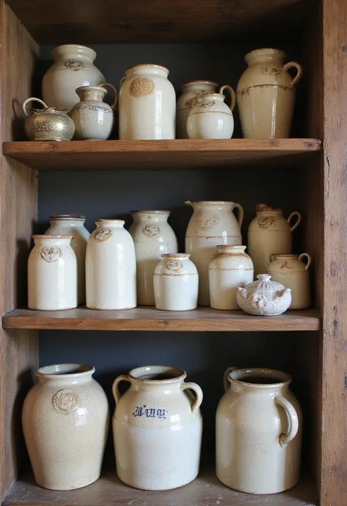 30+ Vintage Ceramic Crock Decor Ideas Worth Collecting 59 30+ Vintage Ceramic Crock Decor Ideas Worth Collecting - 25. Vintage Collector's Display